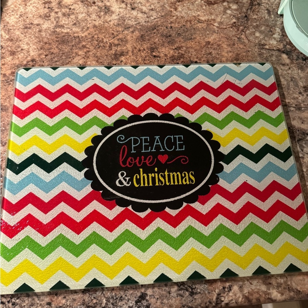 Colorful Zigzag Christmas Cutting Board